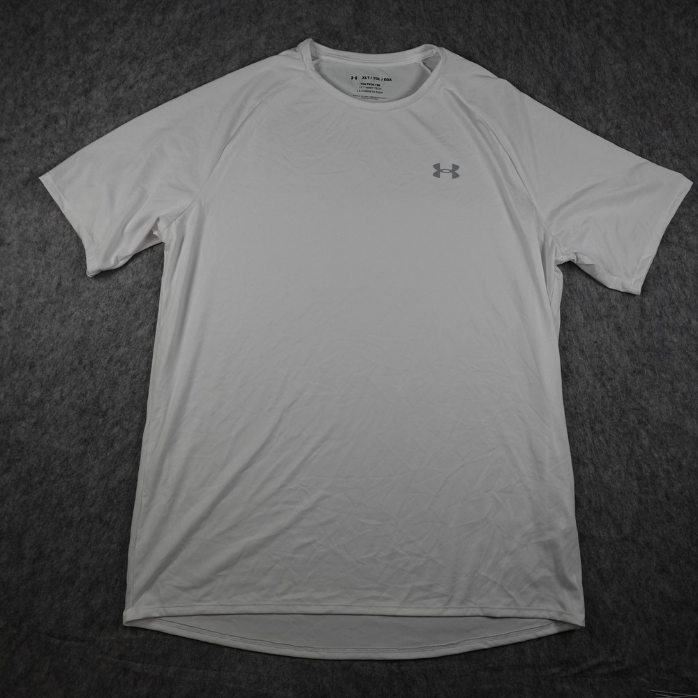 Under Armour Shirt Men Extra Large Tall White Tech Tee Short Sleeve 1326413 Crew
